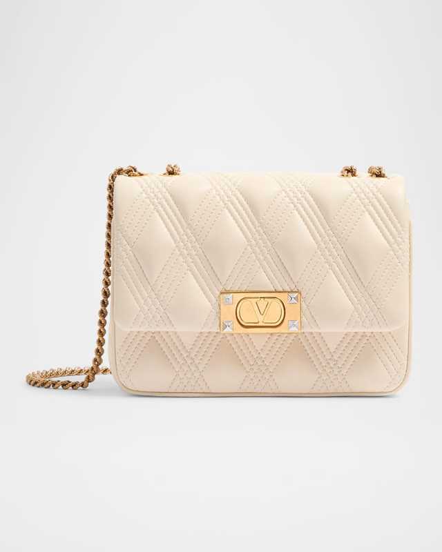 Quiltie 67 Flap Lambskin Leather Shoulder Bag